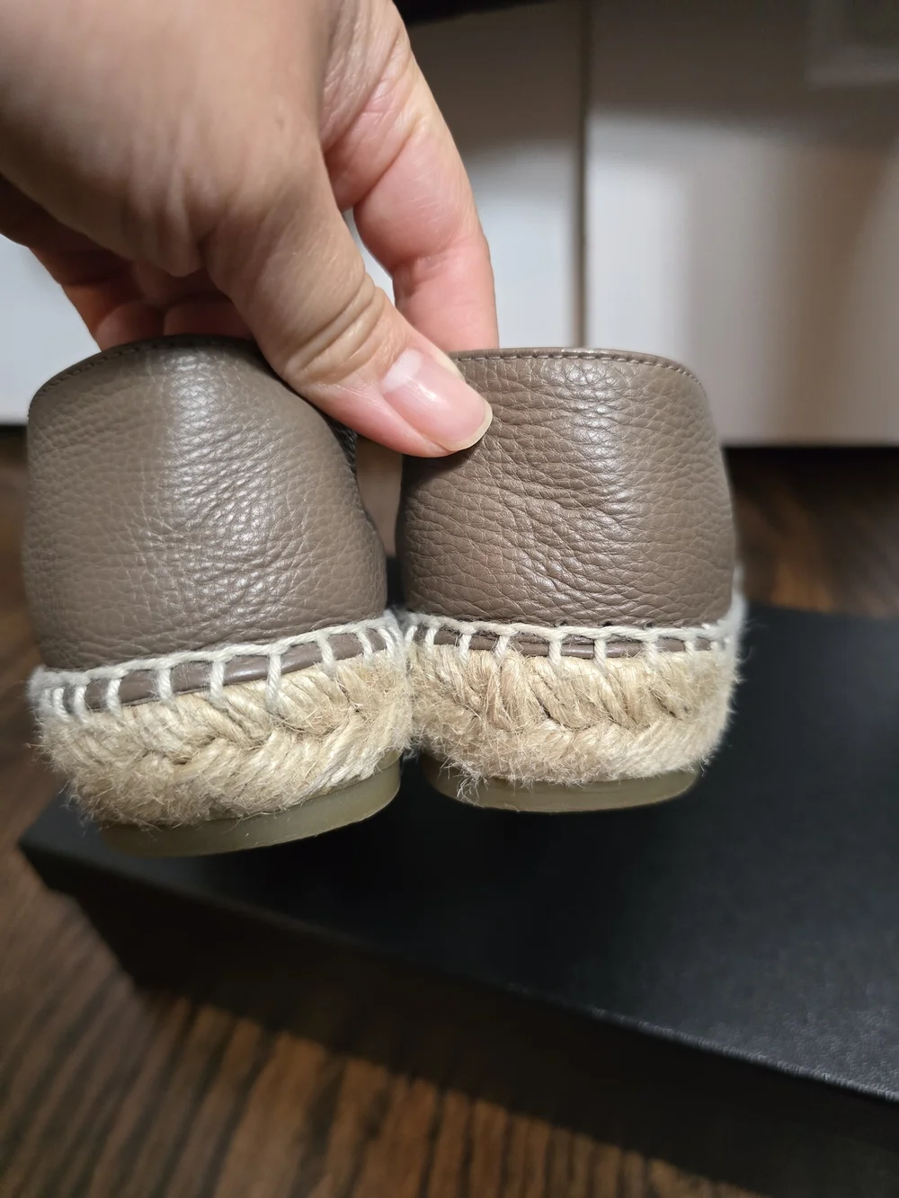 Chanel Women's Brown Nude Neutral Leather Espadrilles Sz 36